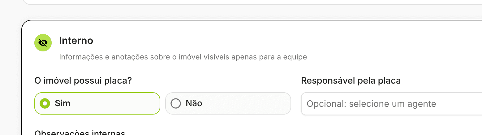 Controle de placa no imóvel