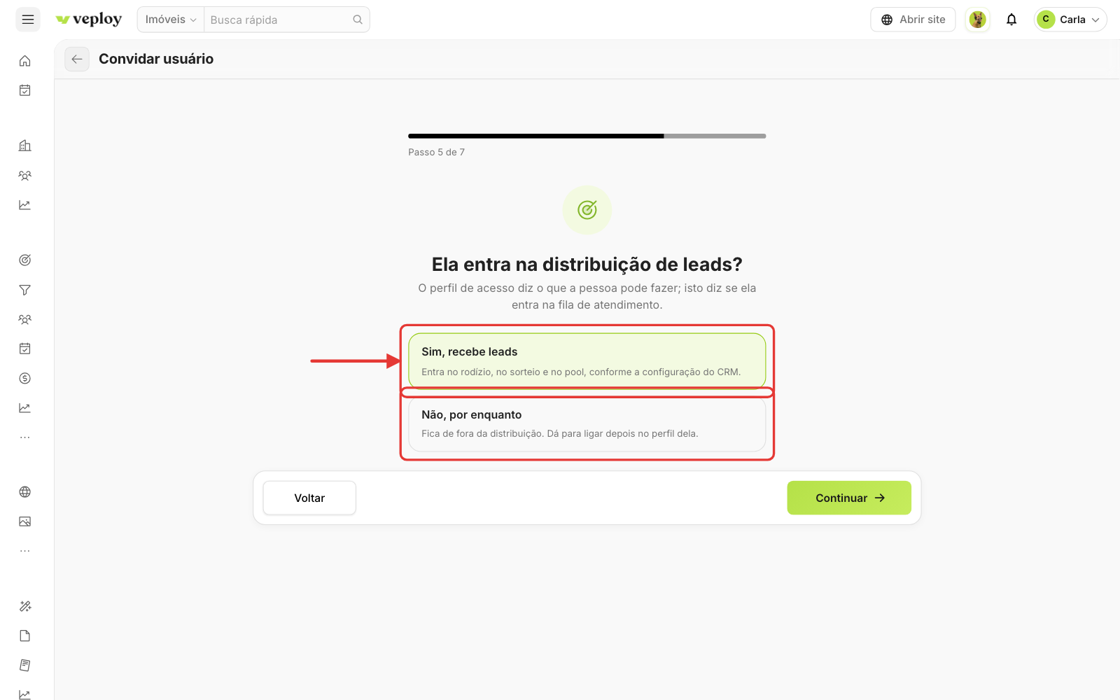 Passo 5: distribuição de leads