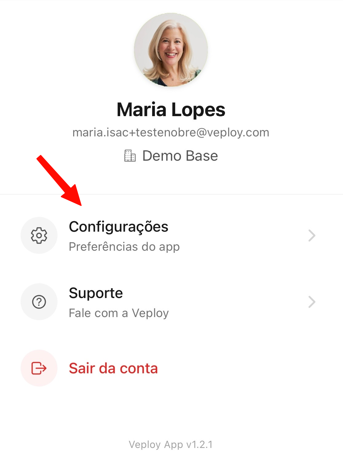 Acesse as configurações