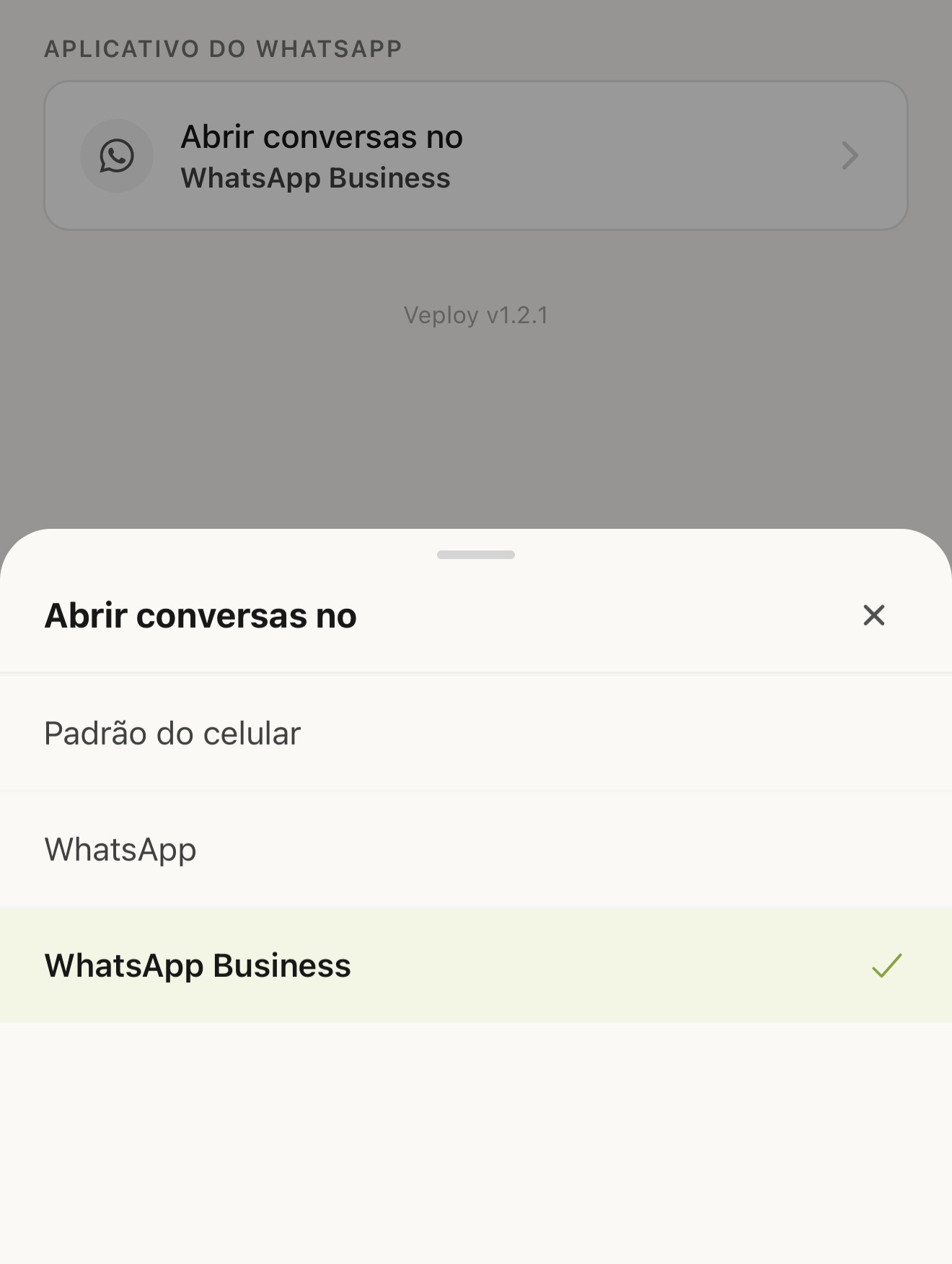 Escolha onde abrir as conversas do WhatsApp: lista de opções