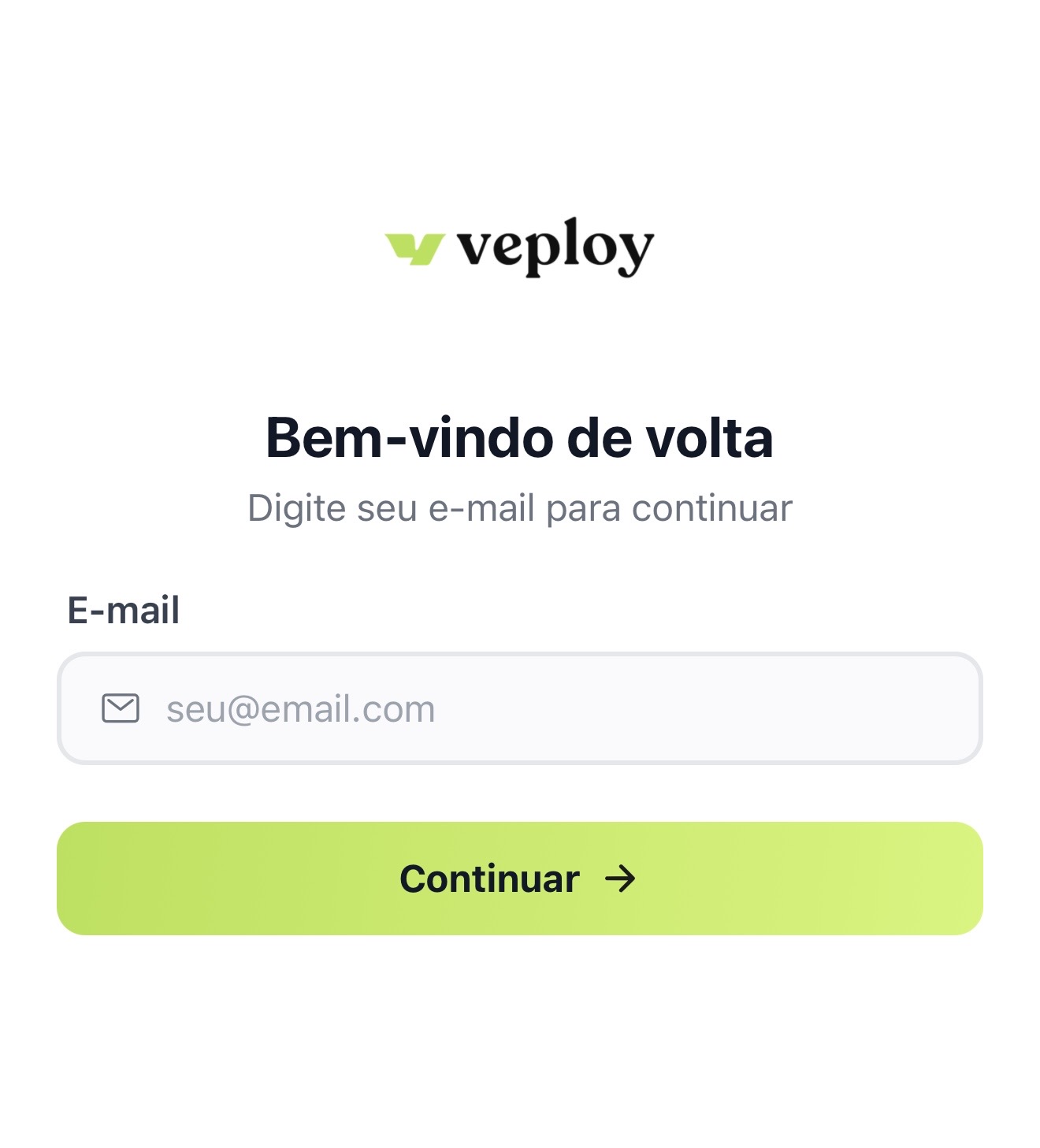 Entre no aplicativo