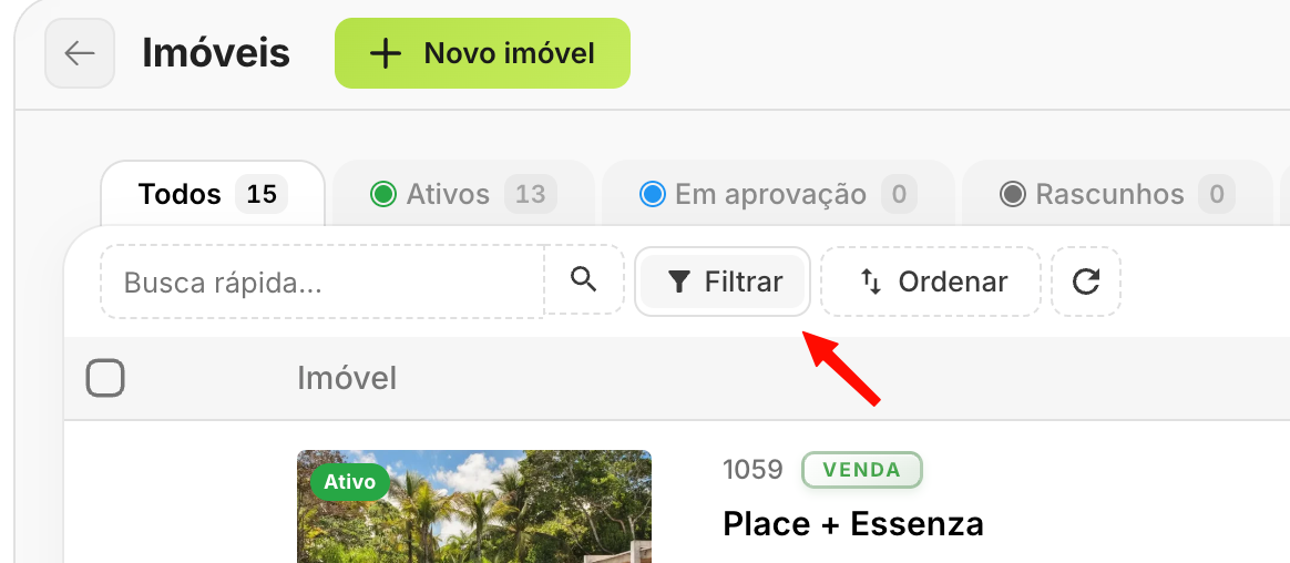 Filtre os imóveis do Minha Casa, Minha Vida: botão Filtrar